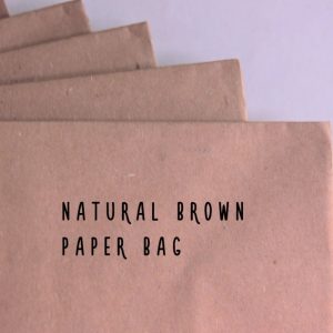 set of 25 brown kraft paper bag with handles, 8 x 7'' , 20x18 cm
